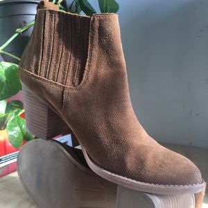 Dark brown dress shoes.